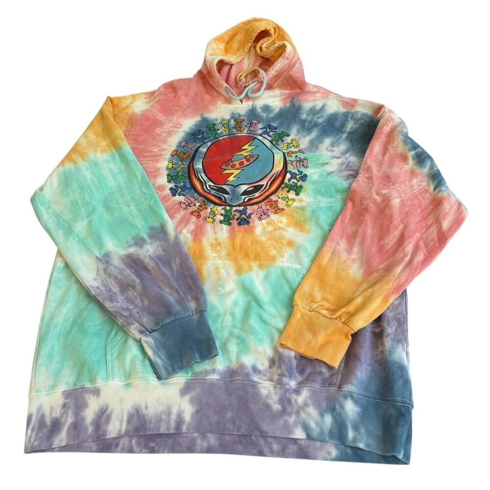 Grateful Dead Dancing ALIEN Bears Tie Dye Hoodie Sweatshirt 2022 Adult Size XL